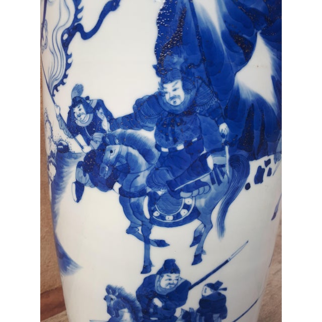 Blue Chinese Blue and White Porcelain Vase, 1890s For Sale - Image 8 of 15
