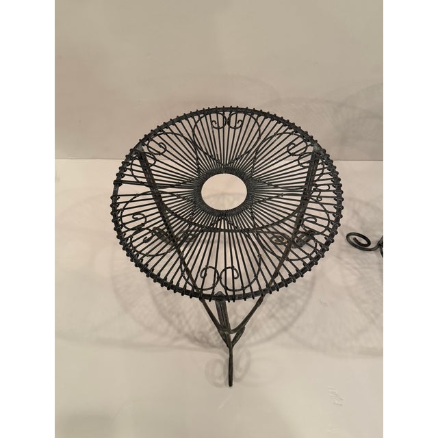 Vintage Round Wire Side Tables -a Pair For Sale - Image 4 of 11