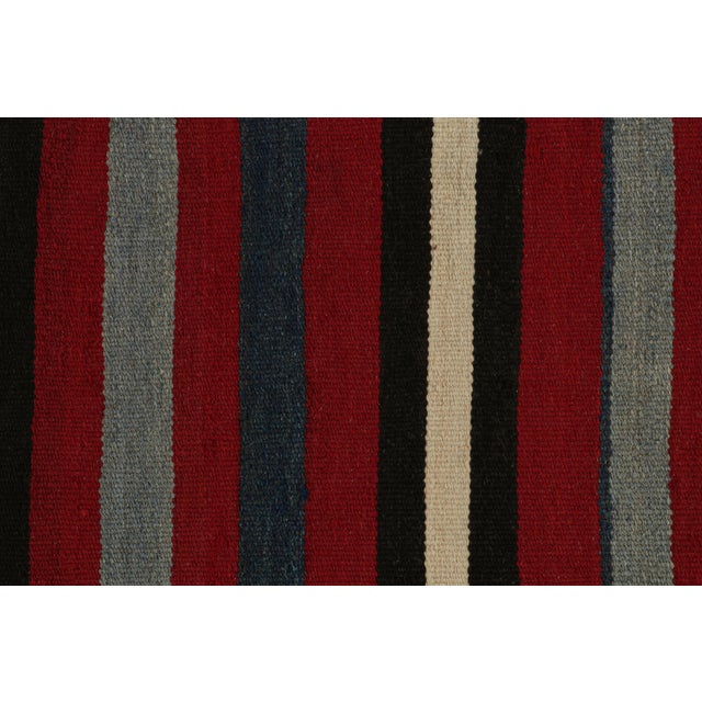 Rug & Kilim’s Afghan Tribal Kilim Rug in Red With Geometric Striped Patterns For Sale In New York - Image 6 of 7