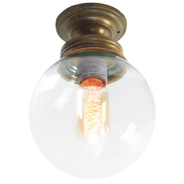 Mid-Century Modern British Clear Glass Flush Mount For Sale - Image 3 of 5