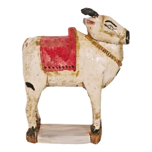 Mid 20th Century Wood Indian Cow Statue