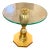 Vintage Hollywood Regency Gilt Pedestal Accent Table With Glass Top For Sale