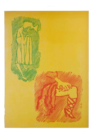 Mino Maccari, I See I Don't See It, Original Linocut, 1951
