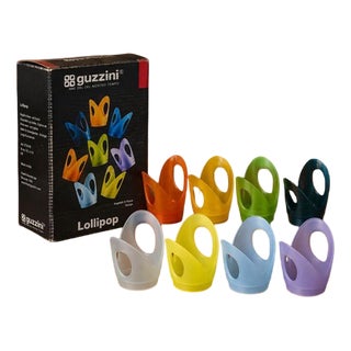 Vintage Lollipop Cup Holders by Angeletti & Ruzza for Guzzini, Italy, Set of 8 For Sale