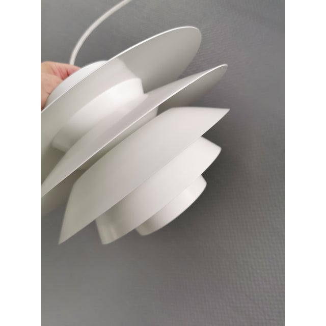 Metal Vintage Danish Verona Lamp in White Lacquer by Svend Middelboe for Nordisk Solar Company, 1980s For Sale - Image 7 of 9