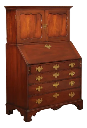 Kittinger Colonial Williamsburg Mahogany Slant Front Secretary Desk