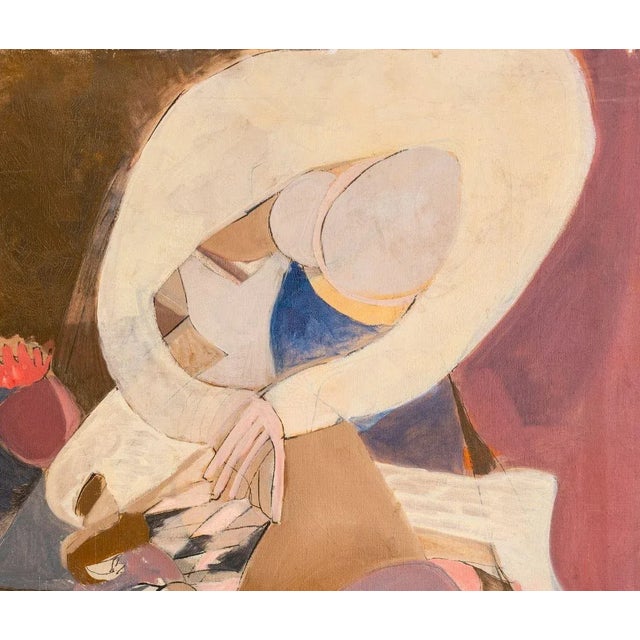 Eva Bouzard-Hui Abstract Figural Composition Oil For Sale - Image 4 of 8