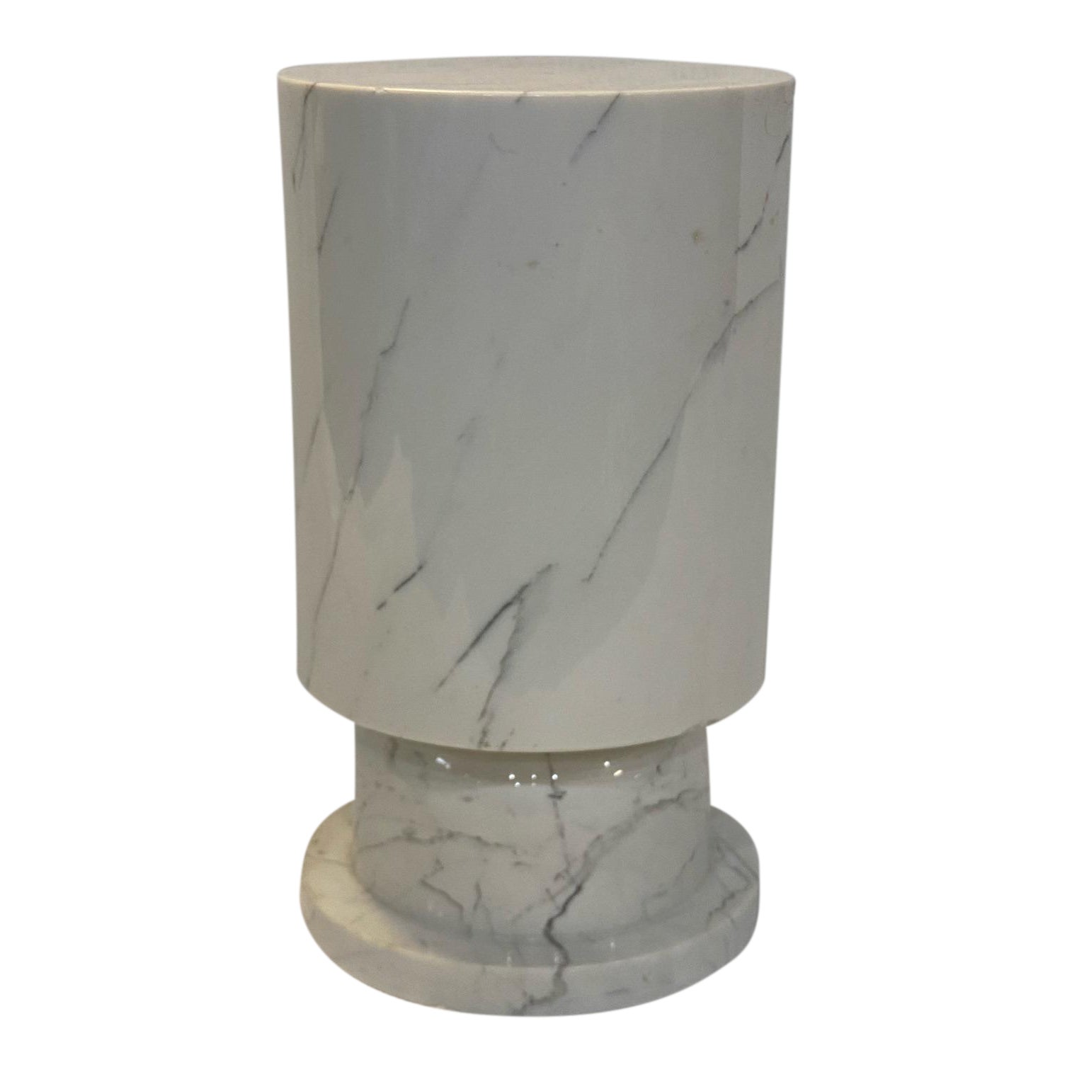 Contemporary White Marble Pillar Chairish