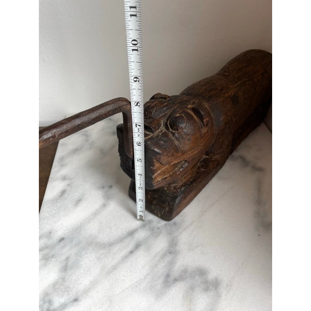 Early 20th Century Hand Carved Mythical Beast Coconut Splitter For Sale - Image 10 of 12