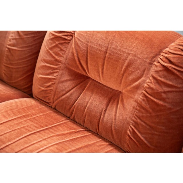 Orange Set of Orange Cinille Sofas, 1970s For Sale - Image 8 of 18