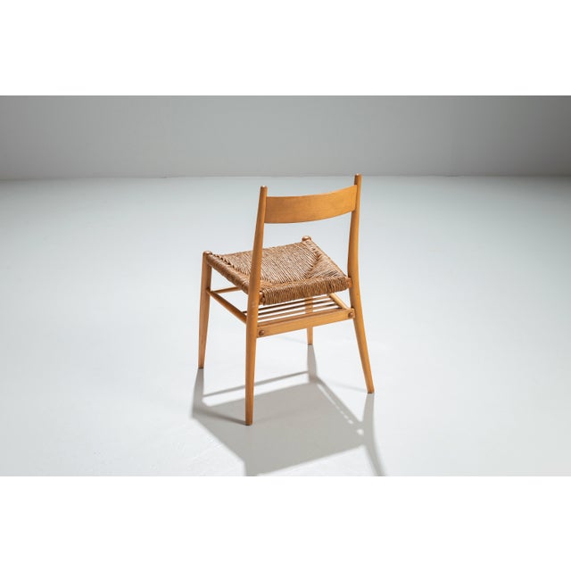 Oak Dining Chairs with Papercord Seats, 1970s, Set of 4 For Sale - Image 6 of 11