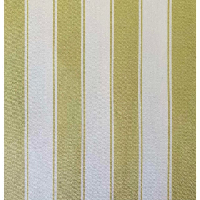 Free Spirit Designer Vicki Payne Green & White Awning Cabana Stripe Fabric- 8.7 Yards For Sale