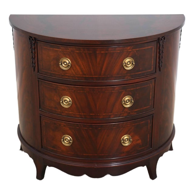 Councill Craftsmen Mahogany Banded Server Demilune Chest For Sale
