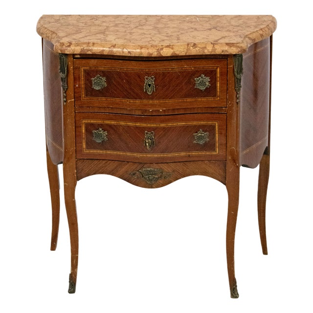 Louis XV Nightstand with Marble Top For Sale