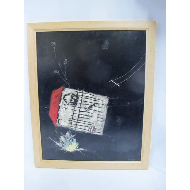 Signed Terry Waldron Oregon Contemporary Framed Mixed Media Painting One Chance For Sale - Image 9 of 9