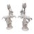 Vintage Ceramic Rearing Unicorn and Leaf Pillar Candleholders For Sale