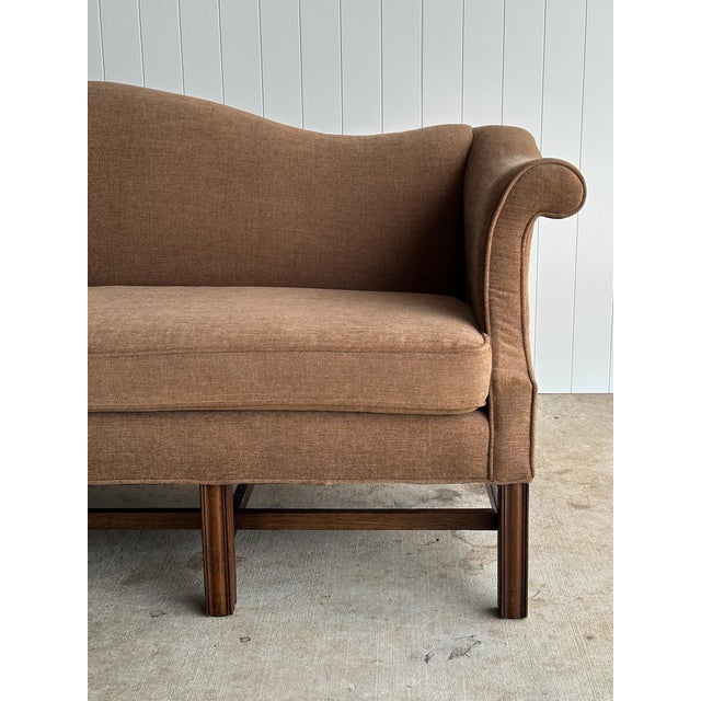 Mid 20th Century Vintage Camelback Chippendale-Style Sofa For Sale - Image 5 of 17