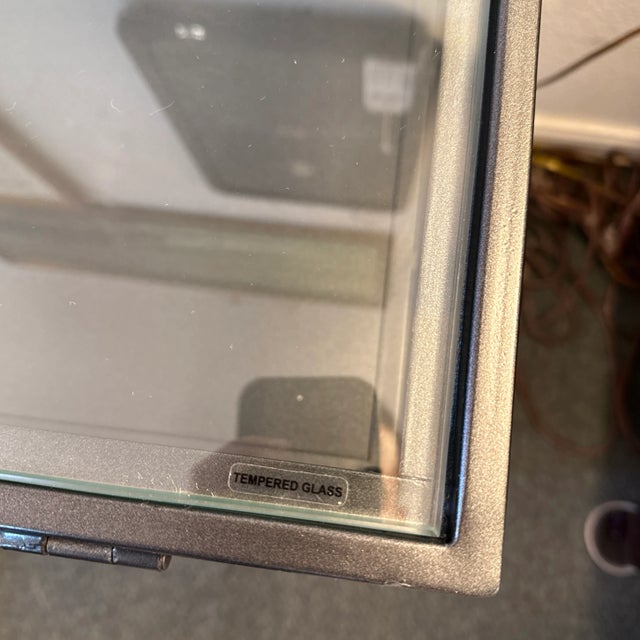 Crate & Barrel Ventana Iron + Glass Console For Sale - Image 10 of 12