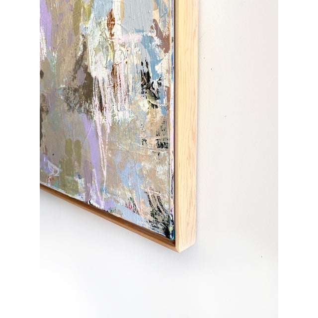 "Blue Zone" Original Framed Mixed Media Painting by Jessalin Beutler For Sale - Image 4 of 7