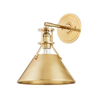 Hudson Valley Lighting Mark D. Sikes Metal No. 2 1-Light Sconce, Aged Brass For Sale