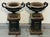 Neoclassical Antique Cast Iron Neo Classical Urns on Plinths a Pair For Sale - Image 3 of 9