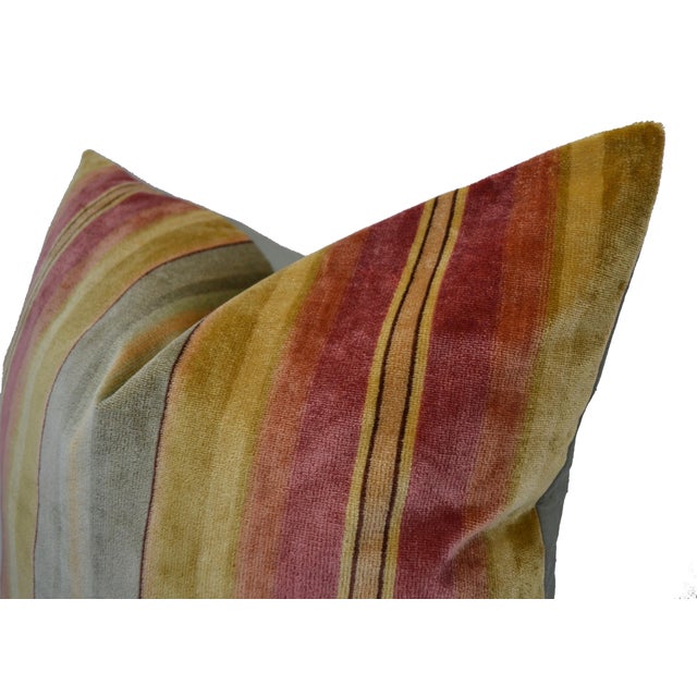 Scalamandre Silk Velvet MultiColor Stripe 21" Pillows a Pair Chairish