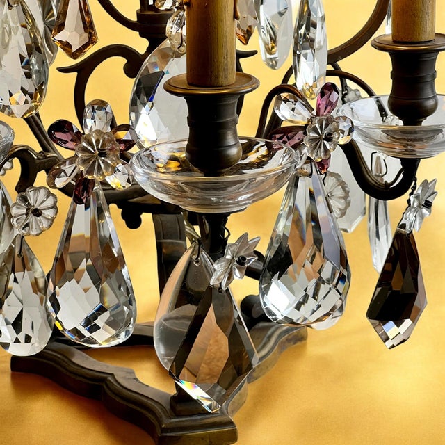 Antique French Bronze 3- Arm Table Lamp, 1890s For Sale - Image 6 of 17