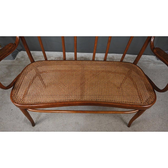 Bent Beechwood Bench from J&J Kohn, Early 20th Century For Sale - Image 12 of 18