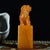 This exquisite vintage Chinese seal is crafted from Shoushan Tianhuang stone, renowned for its rich, honey-yellow color...