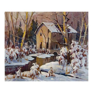 Winter Landscape Painting "Abandoned" by Walter Sacks (American, 1901-1961) For Sale