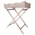Artifacts Rattan Scallop Design Butler Tray with Wooden Legs, White Wash For Sale In Houston - Image 6 of 7