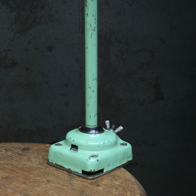 Metal Vintage Industrial Green Metal Machinist Table Clamp Lamp For Sale - Image 7 of 8