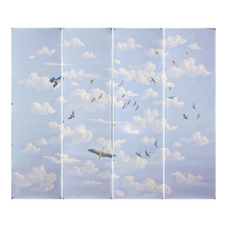 Hand‑Painted Panoramic Landscape Mural, Luxury Scenic Wall Panels, Set of 4 For Sale