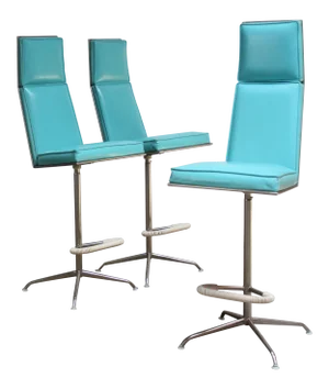 Set of Three American Modern High-Back Barstools by Jansko