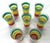 Summery Set of Colorful Striped Glasses For Sale - Image 4 of 5