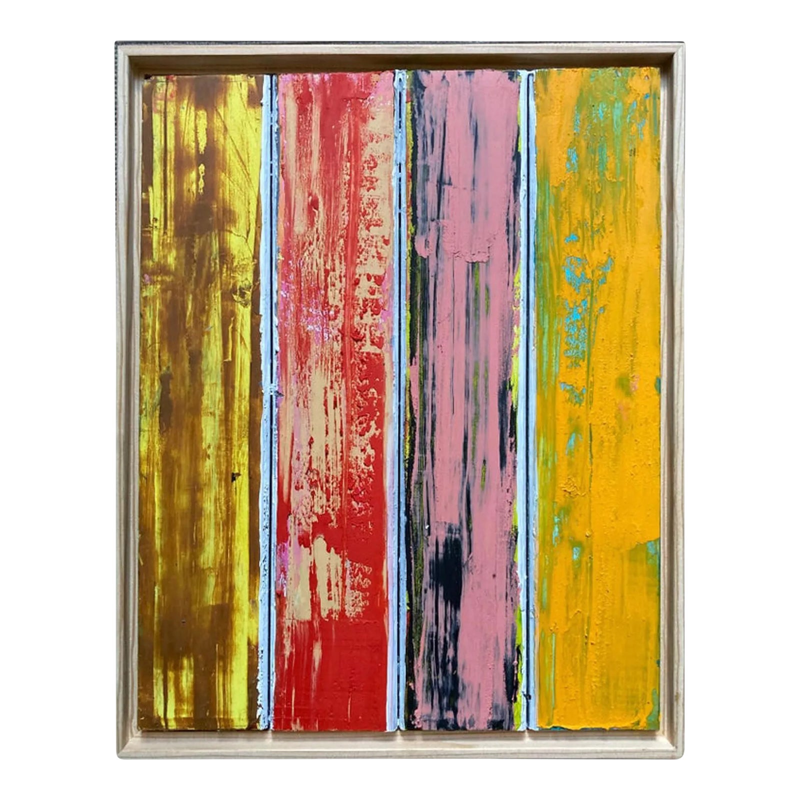 Carmen (Quadriptych Wood Panel Framed Contemporary Abstract Multimedia ...