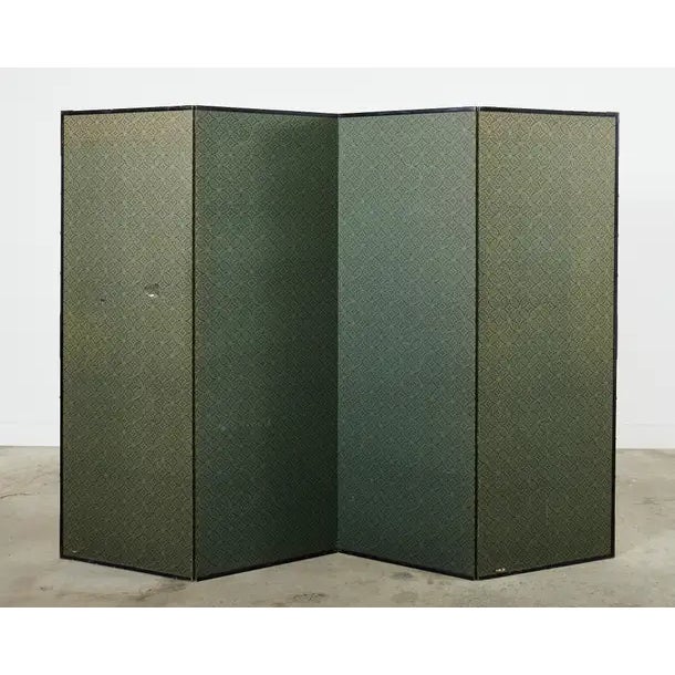 Japanese Showa Four Panel Screen Snowy Winter Landscape For Sale - Image 12 of 12