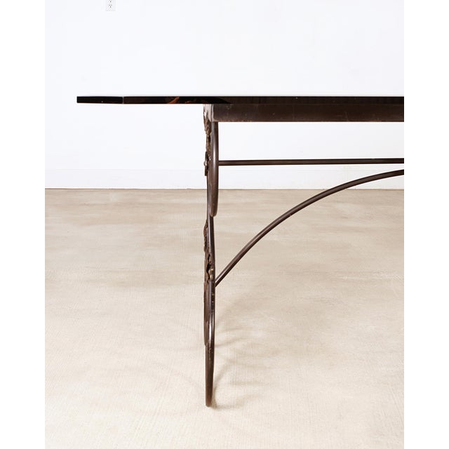Black Italian Scrolled Iron Patio Garden Dining Table For Sale - Image 8 of 18