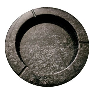 Mid Century Extra Large Black Italian Marble Ashtray by Raymor 12" For Sale