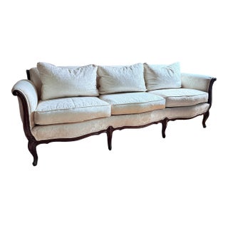 1950s Mid-Century Era Louis French Provencial, Louis XV Style White Sofa For Sale