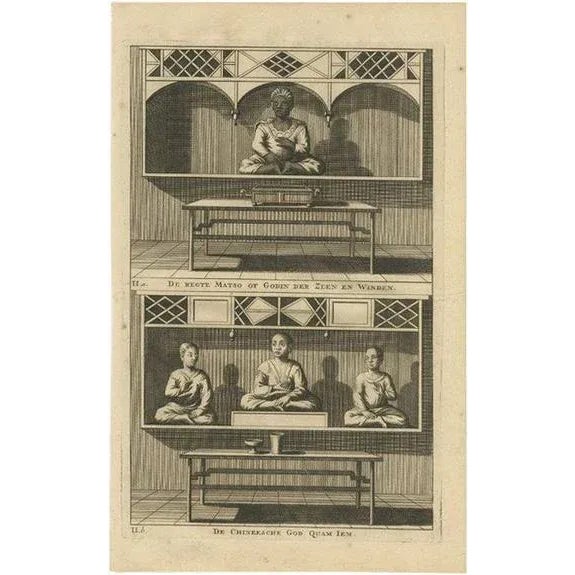 Early 18th Century Valentijn, Chinese Temple and Chinese Deity Calamija, 1726, Paper For Sale - Image 5 of 5