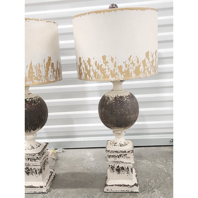 Farmhouse Style Baluster Form Lamps- A Pair For Sale - Image 9 of 12
