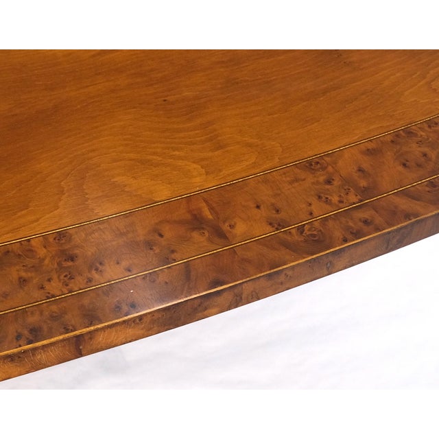 Single Pedestal One Leaf Oval Banded Dining Table 8 Regency Chairs Set MINT! For Sale - Image 17 of 18