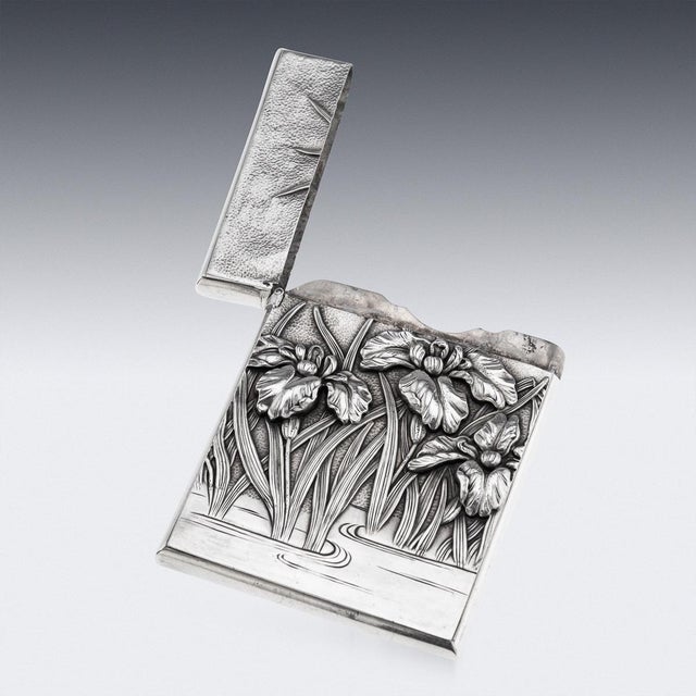 Antique 20th Century Japanese Meiji Silver Card Case, 1900s For Sale - Image 13 of 16
