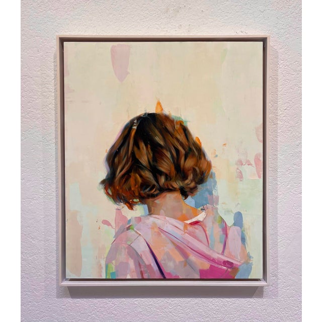 Abstract Flare by Alpay Efe | Oil Painting of a person with short, wavy hair seen from behind For Sale - Image 3 of 3