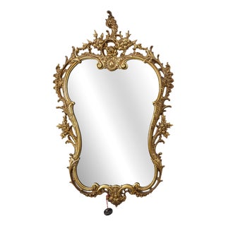 20th Century Louis XVI Ornate Metal Wall Mirror with Rococo Flourishes, France, 1950s For Sale