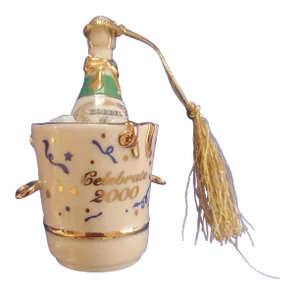 Lenox Millenium Christmas Porcelain Ornament Champagne Bucket Celebrate 2000