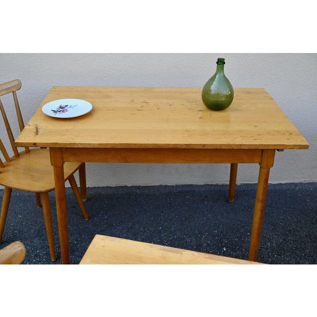 Vintage Bohemian Wood Bistro Tables with Turned Legs, 1960s, Set of 5 For Sale - Image 14 of 18