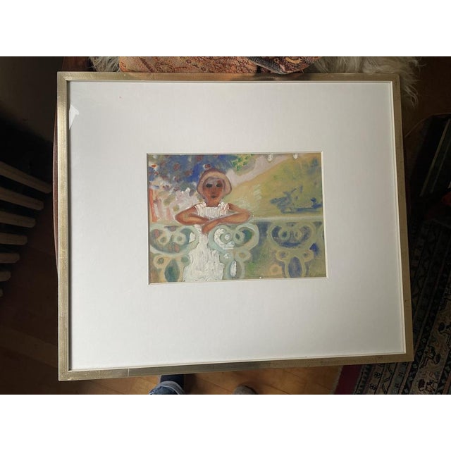 Marga Groove-Marcovic, Girl at the Balustrade, Original Watercolor For Sale - Image 17 of 17