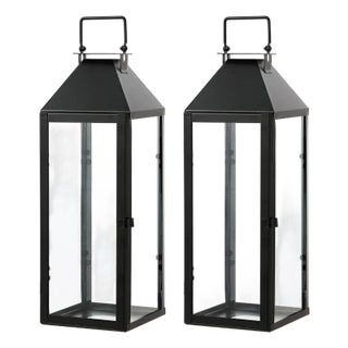 Ruane, 17.5" Black Outdoor Lantern, Set of 2 For Sale